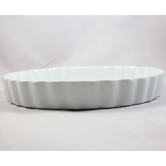 Vintage Christine Holm Fluted Edge Quiche Tart Pie Dish Pink Rose Pattern 9.5" - Picture 2 of 11